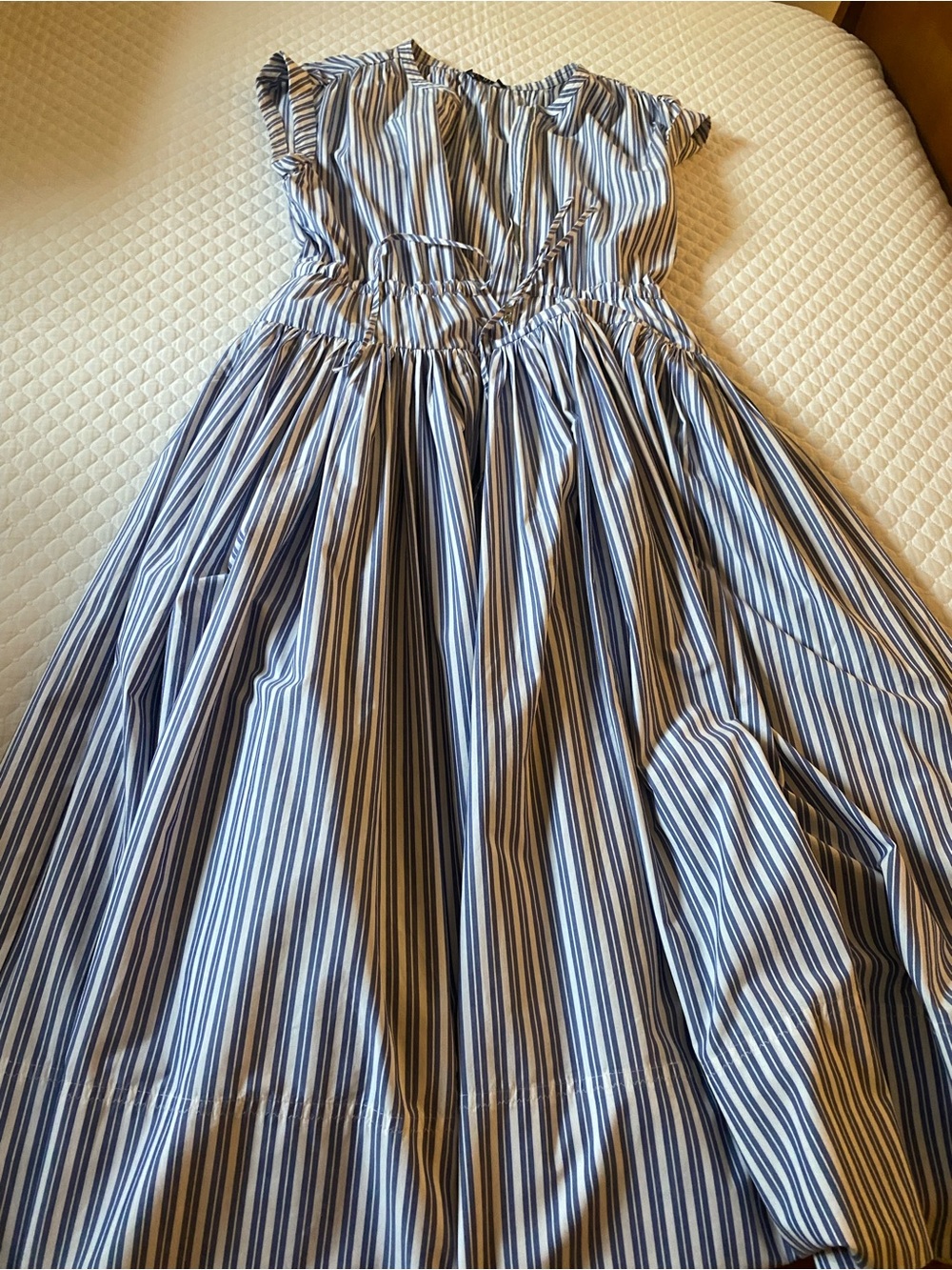 JCrew Blue and White Striped Maxi Dress - Classic Summer Style - Picture 2 of 2